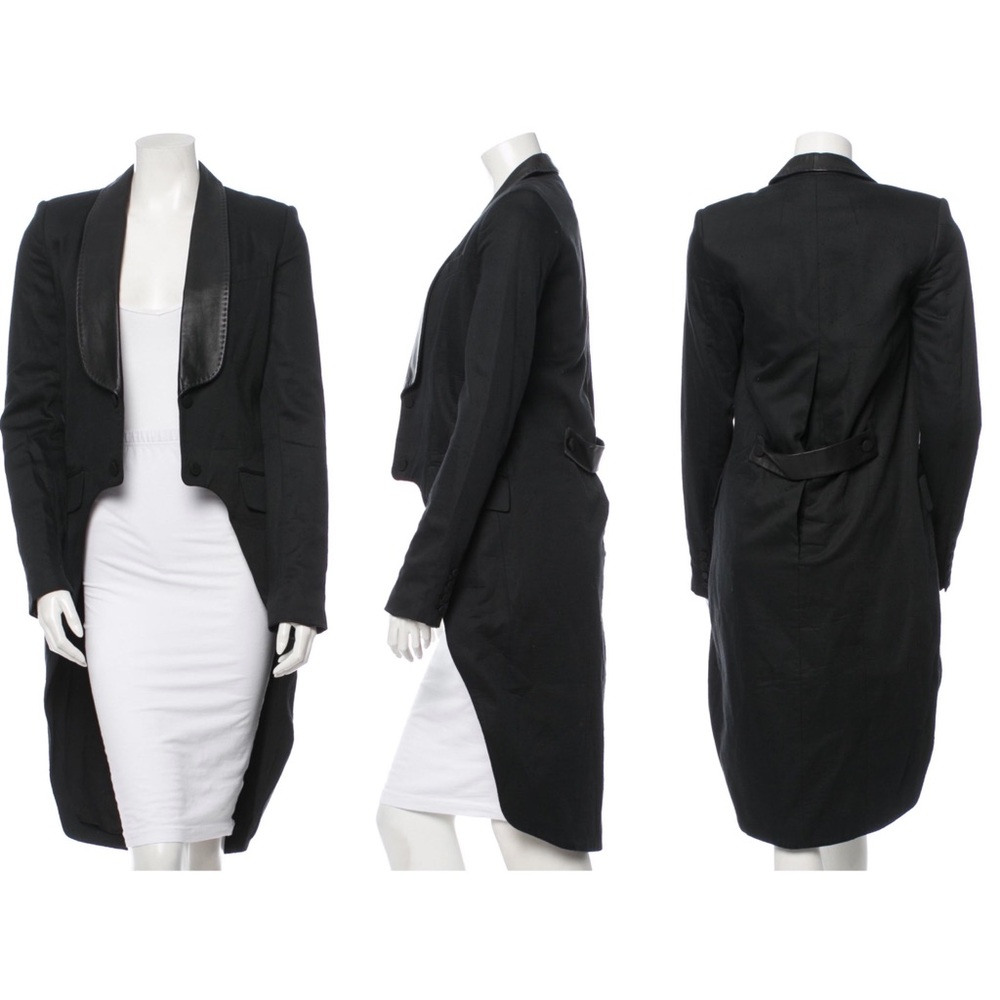 ALEXANDER WANG Leather Trim Tuxedo Blazer - Picture 1 of 8